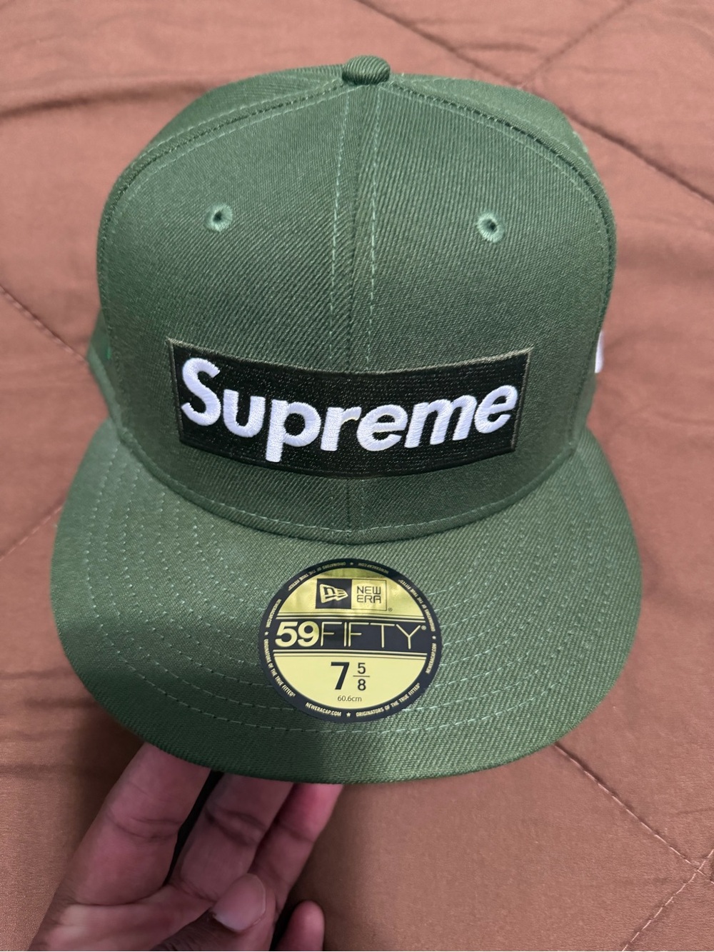 Supreme Olive Green Box Logo 59FIFTY Fitted Cap/Grinch